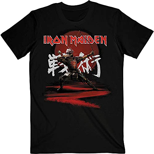 Rockoff Trade Iron Maiden T Shirt Senjutsu Eddie Archer Kanji Logo Official Mens Black XL