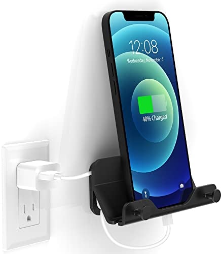 HomeMount Universal Handy Wandhalterung & Ständer, Selbstklebender Smartphone Halter Für Wand, Tisch & Küche – Kompatibel Mit Mini-iPads & Handys, Schwarz