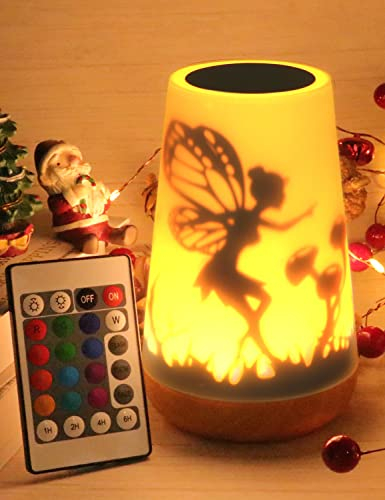 Mostof Fee Nachtlicht für Kinder, LED Nachtlicht mit Fernbedienung Dimmbar Touch Control, Fee Figuren mit Flügeln, RGB Farben (Elfen) (Fee-16 Farbe)