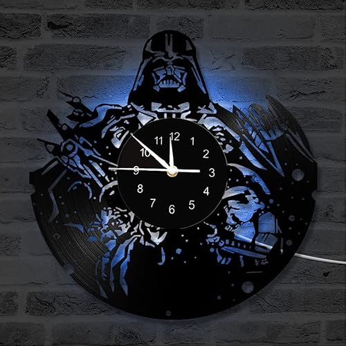 The Boys Vinyl-Wanduhr Star, 30,5 cm, LED-Wanduhr, 7 Farbwechsel, Wanduhr für Kinder, Wandkunst, Uhr, handgefertigte Heimdekoration