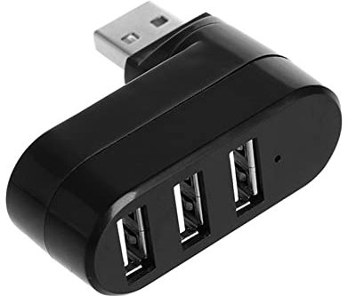 Bewinner 3 Port USB 2.0 Hub, 90°/180° Degree Rotatable, Portable Rotation USB Docking Station for Laptop/Desktop/Gifts, Suppots Hot Swappable