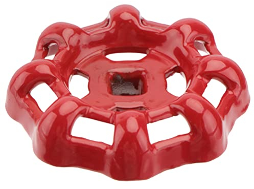DOITOOL Ventil Metall Griff Ventil Handrad Ventilrad Eisen Kunst Rot Ventilgriff Kugelhahn Ventil Absperrventil Wasserhahn Wasserrohr Oberteil Griff 7mm Loch Ventil Oberteil