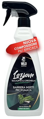 Wild Horses | Lozione Spray Repellente Zanzare e Antiparassitario per Cavalli, 100% Naturale, 500ml, Made in Italy (Eucalipto e Citronella)