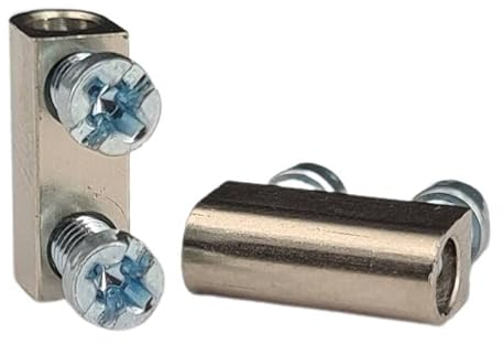 5x Lüsterklemmeneinsatz ø3mm 10x3,9x4,9mm mit Schrauben Messing vernickelt