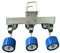 Lot de 4 rouleaux de remorque de bateau bleu de la plus haute qualité, rouleau gonflable nervuré pour bateau,