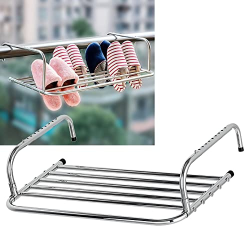 Wäschehänger Balkonwäschetrockner 50 60 70cm Edelstahl Hängetrockner Für Innen Und Außenbereich Multifunktional Platzsparender Wäscheständer Für Fensterbänke, Geländer, Heizkörper ( Size : 60cm )