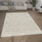 Paco Home Hochflor Teppich Wohnzimmer Shaggy 3D Optik Ethno Boho Vintage Look Weich, Grösse:160x220 cm, Farbe:Creme 8