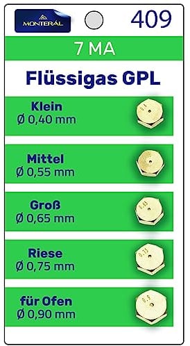 5 Pièces du Kit Injecteur 7MA Gaz Liquide GPL pour Plaque de Cuisson Gaz et Four Buse pour Ignis Garantie de 10 Ans - MONTERAL