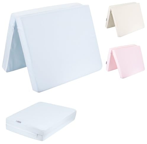 Kikkaboo Mini Babybett-Faltmatratze Dream Big 80 x 45 x 5 cm, Bezug abnehmbar blau