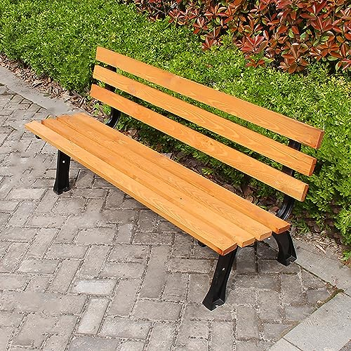 2-3 Sitzer Gartenbank, Wetterfeste Sitzbank mit Rückenlehn, Terrassenbank bis 400 kg belastbar, Parkbank Terrassenmöbel Wetterbeständiger Verandastuhl für Balkon Garten Terrasse 150cm Bwithbackrest