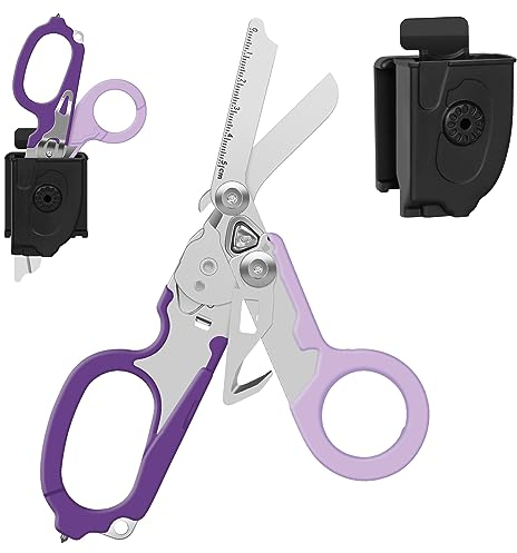 Trauma Schere Emergency Shears mit Strap Cutter und Glass Breaker Faltbare Scherenzange aus Edelstahl, Outdoor Camping Rescue Scissors Tools