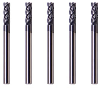 LU&MN End Mills, Carbide Square Mill Bits Sets for Milling Alloy Steels, Hardened Steel, Metal & More, Ideal for DIYers and Professionals, 4T, 4 Flute (5, 1/8 in)