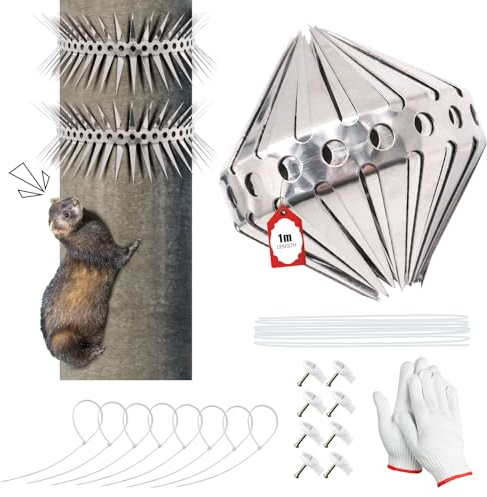 JUNUNDJING Marderschutz Fallrohr 100CM, Marderabwehr Fallrohr, Marderschreck,Fallrohrschutz Marderschutz Dachrinne, Für Marderfalle Marderschreck Dachboden Baum, Kann Geschnitten Werden