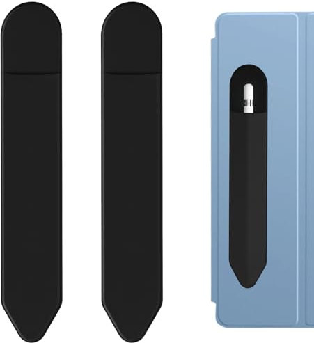 flintronic Cover per Pencil per Apple Pencil 1a /2a Gen, 2 PCS Custodia Protettiva Adesiva, Porta Penna in Pelle PU con Elastico, Custodia per Penna Stilo Custodia Compatibile con iPad Custodia, Nero