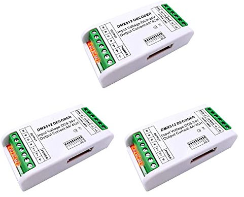 3X Mini 4 Canali DMX RGBW Decoder 16A RGB RGBW Striscia Controller DMX 512 Dimmer Driver per Strisce LED DC9-24V