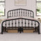 Yaheetech 5ft King Bed Frame Slatted Metal Bed with Crown-inspired Design Headboard/Spacious Under-bed Storage Black King Bed