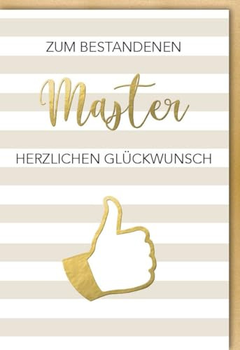 Verlag Dominique Glückwunschkarte zur Masterprüfung Zum bestandenen Master Daumen - mit Umschlag
