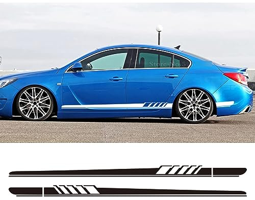 LeLeD Karosserie Kofferraum Dekoration Aufkleber Taille Linien Aufkleber Tür Seitendekor Aufkleber für Opel OPC Astra J H G K Insignia Corsa D B E Mokka Vectra B,A-Black