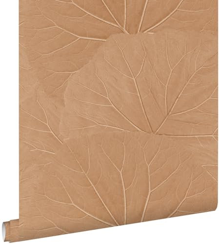 papier peint feuilles rose terracotta 53 cm x 10.05 m - ESTAhome