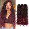 3 Pcs/Lot Faux Locs Crochet Cheveux Bouclés Deep Wavy Curly Twist Tressage Cheveux Déesse Locs Tresses Synthétiques Cheveux 50CM Noir à Bourgogne