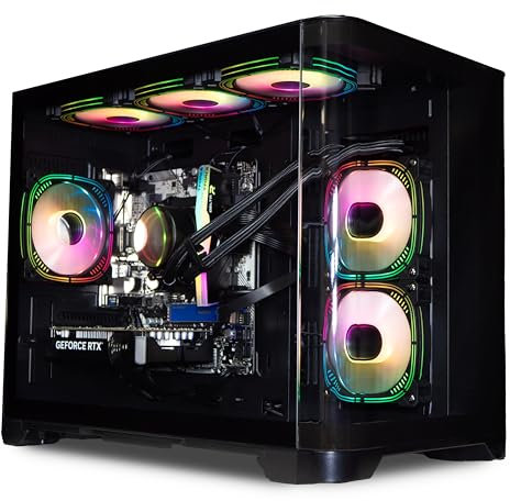ionz Gaming PC - Desktop Computer, Ryzen 5 5600X, NVIDIA RTX 4060,16GB RAM 1TB NVMe SSD, 240mm AIO, Windows 11, 500W 80+ PSU, WiFi - FLOW, Black