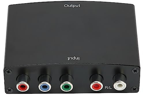 Annadue Convertisseur YPbPr vers HDMI, Prend en Charge L'adaptateur de Convertisseur Audio Vidéo 1080P pour DVD vers Moniteur et Projecteur HDTV (Prise UE)