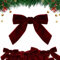 30 Stück 8x8cm Weihnachten Schleifen Zierschleifen Weihnachtsbaum Bögen Weihnachtsdeko Weihnachtsschleifen Weihnachtsbogen Geschenkschleife für Weihnachtskranz Dekorationen Geschenke (Weinrot)
