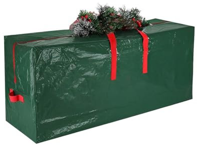 SENTAIMAO Christmas Tree Storage Bag for Christmas Tree Decorative up to 7.5 Feet, Durable Reinforced Carry Handles, Protective Zippered Artificial Waterproof Xmas Tree Bag(Green)