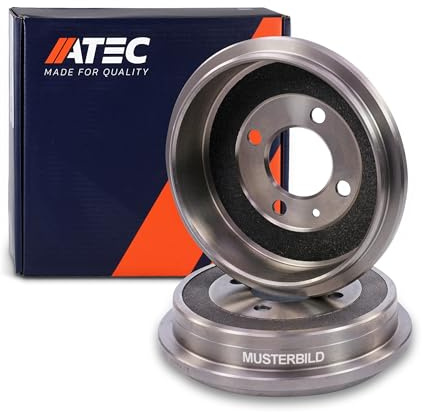 ATEC Germany 2x Bremstrommel Hinterachse | Kompatibel mit: CHEVROLET OPALA Kombi, OPEL ASTRA F, ASTRA F CC, KADETT D, KADETT D, KADETT E, KADETT E Cabriolet