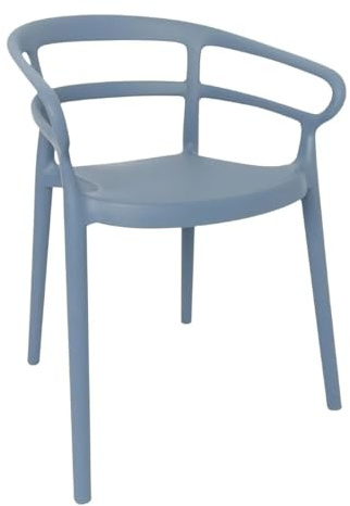 Bolero Mateo Plastic Stackable Café Chairs Slate Blue (2 pack) DX980 | Saves floor space through easy vertical storage; durable build handles heavy daily use in busy dining areas.