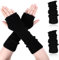 Armstulpen Damen, 1 Paar Lange Fingerless Gloves Weiche Arm Warmers Winter Arm Sleeve Armwärmer Gestrickte Arm Stulpen Damen Fingerlose Handschuhe Hand Warmers für Damen Mädchen