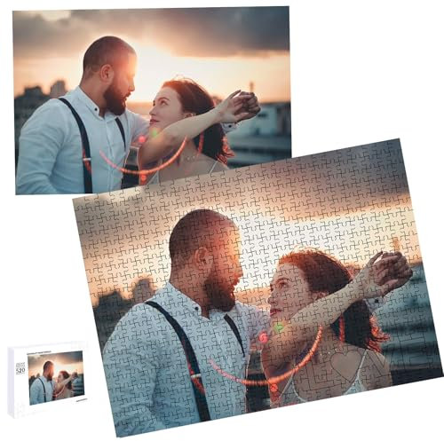 Personalised Jigsaw,520 Pieces Personalised Puzzles for Adults,Personalised Jigsaw for Photo Puzzle Custom Wooden Print Valentine's Day (520PCS)