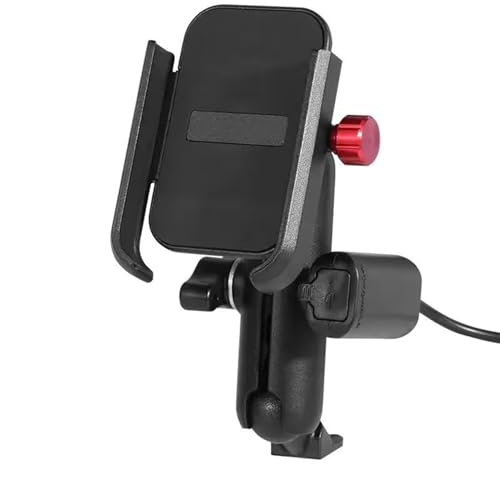 Soporte Telefono Moto Soporte Universal Para Teléfono Móvil Con Espejo Para Manillar Motocicleta Cargador Soporte Para Teléfono Soporte Para GPS Con Carga USB Soporte Navegador Moto(USB Mirror)
