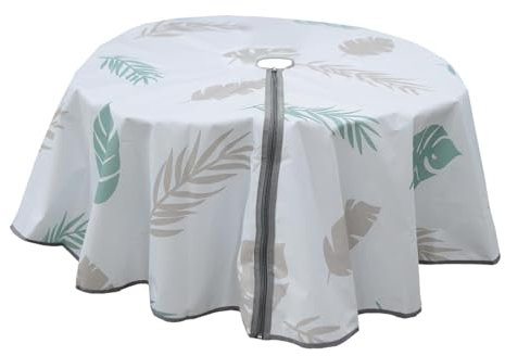 Regenschirm-Tischdecken Mit Reißverschluss - 60-Zoll-Terrassentischdecke Ölbeständig, Runde Regenschirm-Tischdecke Mit Loch | Tischschutz, Regensichere Tischabdeckung Mit Reißverschluss Für Outdoor-/I