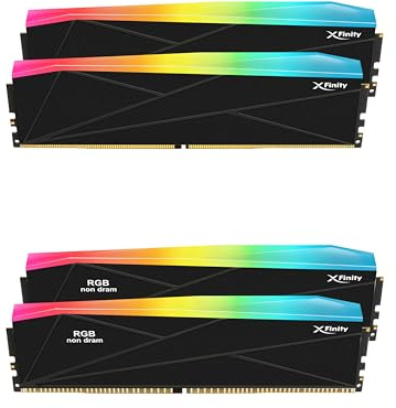V-Color DDR5 SCC 2+2 KIT Manta XFinity 48GB(24GBx2) 8000MHz CUDIMM with RGB Filler kit CL38 1.4V RGB Gaming Desktop Upgrade RAM Memory Module - Black/Silver (TMXFCL2480838KS-DK)