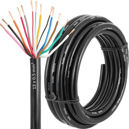 ETUKER 20AWG 13×0.5mm² Elektrischer Draht Kabel 13 adrig 5M Kupferkabel Fahrzeugkabel 13 polig Verlängerungskabel