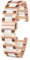 KAXSFE Compatibile con Cartier Pasha Casio Folli Follie MK Michael Coles Cinturino da polso da donna Cinturino in ceramica con tacca + cinturino in acciaio inossidabile(Rose gold White,14x8mm)
