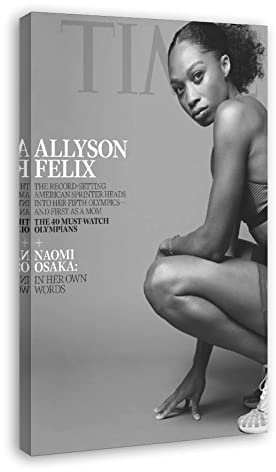 HSYIFF Bild Auf Leinwand Senza Cornice 50 * 70cm Allyson Felix Time Magazine Coverch Tela decorativa Wall Art Soggiorno Poster Camera da letto