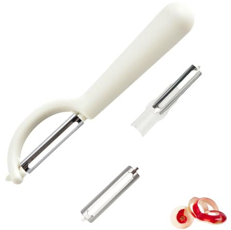 P-Sparschäler für Tupper mit 2 Ersatzklingen,Schäler für Tupperware Ersatzteile,Kartoffelschäler für Spargelschäler,Edelstahl Ersatzklinge für Gemüseschäler,Schälmesser,Orangenschäler,Vegetable Peeler
