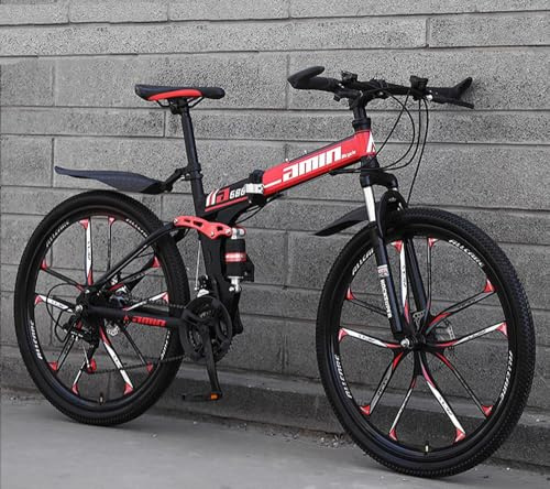 Kcolic 24/26 Zoll Mountainbike Fahrräder Herren Fahrrad 21 Geschwindigkeit Suspension Faltbare Hohe Qualität Stahl A,24in21