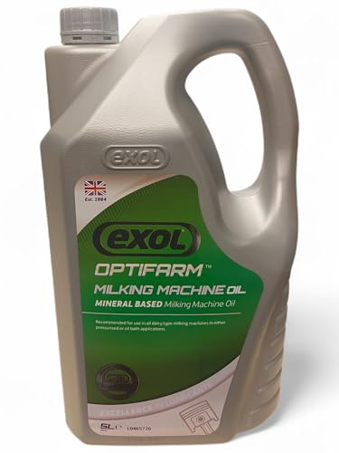 EXOL MILKING MACHINE OIL 5L, A PREMIUM ISO VG 100 MINERAL VACCUM PUMP OIL SUITABLE FOR ALL TYPES OF DAIRY MILKING MACHINES