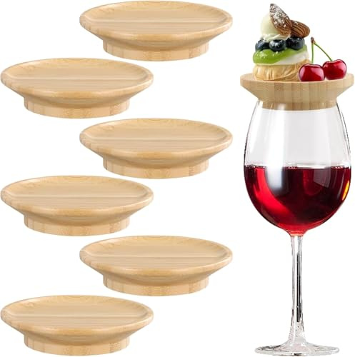 CUEMOON 10 Stück Wine Glass Charcuterie Topper, Wineglas Charcuterie Topper, Charcuterie und Desserts, Weinglas Abdeckunge für Zuhause, Restaurants und Bars