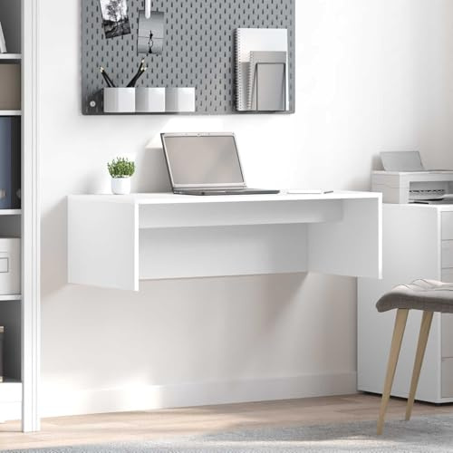 HFXHIJXQ Wandtisch Weiß 100 x 45 x 30 cm Wandmontierter Schreibtisch Holzwerkstoff Moderner Computertisch platzsparendes Büromöbel für Home Office Schlafzimmer und Wohnzimmer
