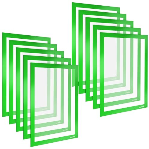 POPPSTAR Magnetrahmen A4 selbstklebend mit Magnetverschluss, grün, 10 Stück