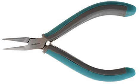 The Beadsmith Simply Modern Chain Nose Pliers, 4.5 inches (114mm) with Polished Steel Head, PVC Grip Handles and Double-Leaf Springs, Tool for Jewelry Making
