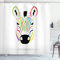 ABAKUHAUS Zebra Duschvorhang, Bunt Exotisch Lustig, mit 12 Ringe Set Stielvoll Modern, 175x200 cm, Weiss Mehrfarbig