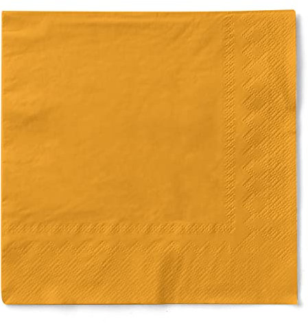 Mank Tissue-Servietten 40 x 40 cm ¼ Falz | Premium Einweg-Serviette | Dinner Serviette | Uni | Basic | 100 Stück | (Curry, 40 x 40 cm)