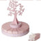 Torta di bomboniere portaconfetti con fette in cartoncino e albero della vita centrale rosa in legno confettate fai da te nascita battesimo femminuccia (24 Fette - senza confetti)