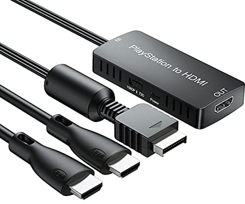 LiNKFOR Convertisseur Plays vers HDMI avec Câble HDMI 1M Adaptateur PS vers HDMI 1080P 720P pour PS1 PS2 PS3 Playstation 1 2 3 vers HDMI Câble Convertisseur HD pour Moniteur HDTV HDMI