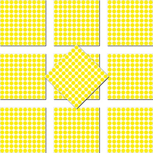1000 Klebepunkte 12mm selbstklebend farbige Punkt Aufkleber PVC Deko Folie Etiketten Inventur (gelb)